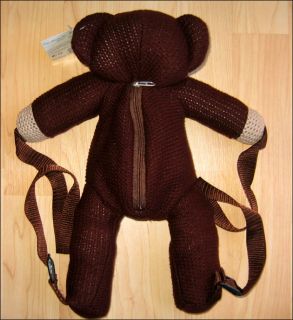  Teddy Bear Cute Plush School Backpack Bag RARE Discontinued