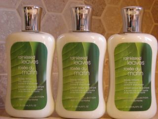 DISCONTINUED Bath Body Works RAIN KISSED LEAVES Body Lotion x3 FREE