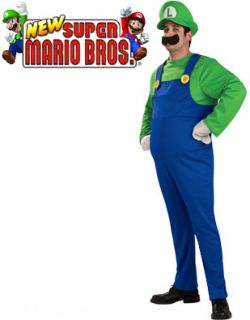 Mens Deluxe Mario Brothers Luigi Costume Large 42 44