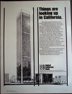 1971 United California Bank Los Angeles Vintage Banking Ad