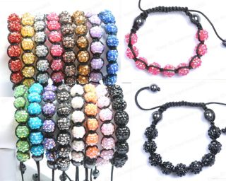 New AB Disco Ball Charms Friendship Multicolor Bracelets Beads Bangle