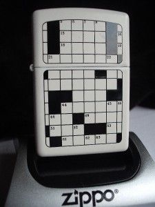Crossword Puzzle White Zippo Windproof Lighter SEALED New Discontinued
