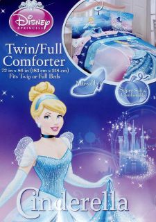 Disney Cinderella Blue Pink Full Comforter Sheets 5pc Bedding Set New