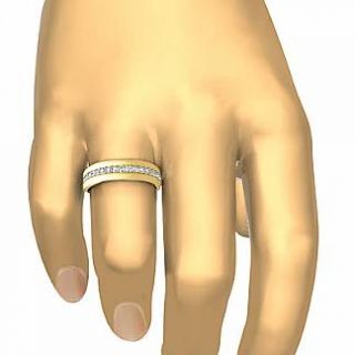 Round Pave Eternity Wedding Diamond Mens Dome Band Ring 14k Gold
