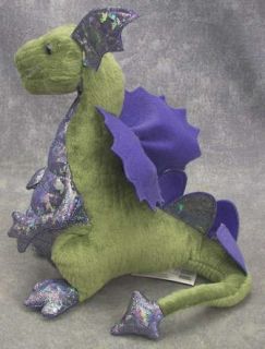 NWTS Douglas Cuddle Toy Plush Embers Green Dragon 9 Tall Stuffed