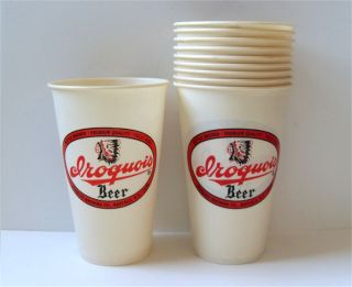Vtg Iroquois Brewing Beer 10 Waxed Paper Dixie Cups Indian Head