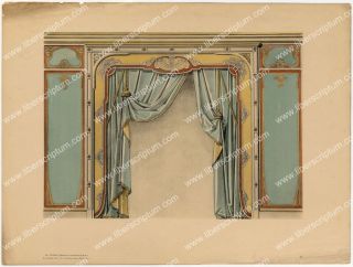 Art Nouveau Interior Decoration Foussier or Litho 1900