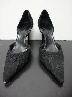 gucci black suede dorsay pump heel size 7 5