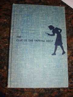  Nancy Drew Mystery Book THE CLUE OF THE TAPPING HEELS Blue Tweed No DJ
