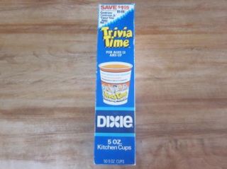  80s Trivia Time Dixie Cups New 50 5 oz Ounce Cups Refill