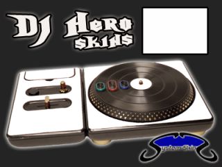 WHITE DJ Hero turntable Skin for 360, PS3 Console System Vinyl Decal