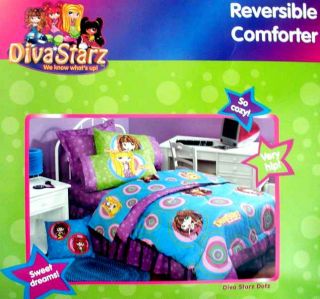 Diva Starz Dotz Twin Comforter Sheets Bedskirt Valance 6pc Bedding Set
