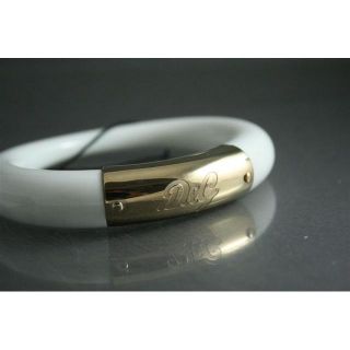 gabbana clue bangle dj0644 resin bracelet with white plate steel with