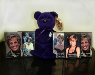 Retired 1997 Ty Princess Diana Bear P E Pellets Unnumbered Collectible