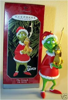 1998 Hallmark Dr Seuss The Grinch Ornament Max Reindeer