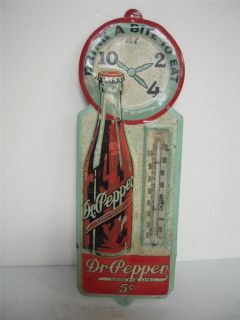RARE DR. PEPPERDRINK A BITE TO EAT GOOD FOR LIFE 5 CENT TIN SIGN W