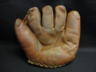 Vintage Rawlings Bill Doak Model H USA Baseball Leather Mitt Glove