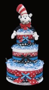 dr seuss the cat in the hat diaper cake centerpiece gift