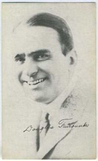 Douglas Fairbanks 1923 Trading Card 3x5 Schedule Card
