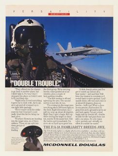 1989 McDonnell Douglas F A 18 Hornet Aircraft Pilot Ad