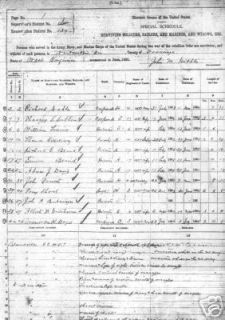 1890 Civil War Census Doddridge County West Virginia