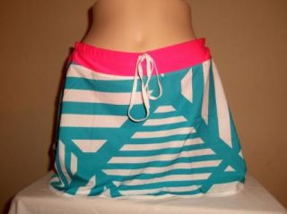 Nike Womens Dri Fit Running Blue Pink Woven Skort Tennis Skirt Short