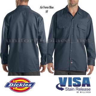 Men Dickies Shirt Long Sleeve Work Shirts Button Down s M L XL 2X 3X