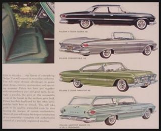 1961 dodge brochure dart polara quality auto literature no reprints no