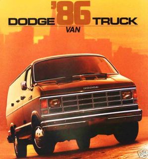 1986 Dodge RAM Van Brochure B150 B250 B350 Maxivan