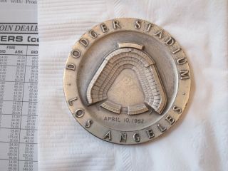 Los Angeles Dodger Stadium Large Silver Medal 1962