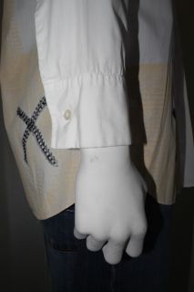 Francine Dressler Men Dress Shirt 80s Memphis Design L