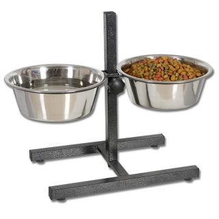 Elevated Dog Food Bowl Adjustable Puppy Feeder Dish Adjusts 3 5 to 17