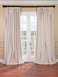  Ivory Double Wide Velvet Blackout Pole Pocket Curtains & Drapes