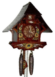 Dold 1 603 Sunflowers Small Chalet 1 Day German Cuckoo Clock