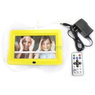 New 7 LCD Wide Screen Apple Shaped Digital Photo Frame Yellow