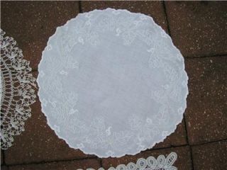 Three Vintage Doilies Table Runner Dresser Scarf Tape & Needle Lace