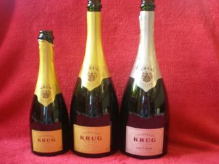 KRUG Grande Cuvee Rose label Empty wine Bottle Prestige Champagne