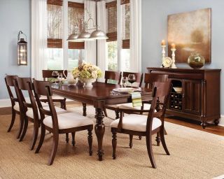 Wynwood Harrison Cherry Wood Dining Room Furniture Table 6 Chairs
