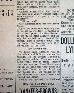  John Dillinger Woman in Red Engelbert Dollfuss Assassinations