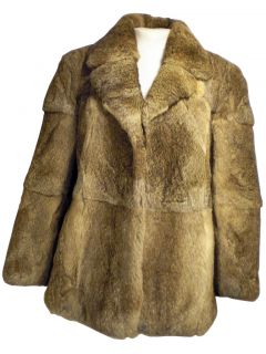  1970s 1980s Rabbit Fur Coat Bo HO Hipster Glam Chic Retro