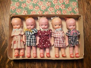 Dionne Quintuplets Set of Japanese Original Dolls in Box Excellent