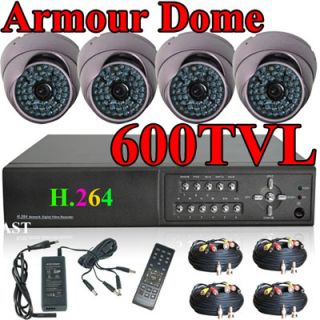 CCTV 48IR Armour Dome 600TVL Security Camera 500g H 264 DVR Security