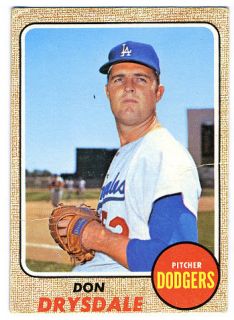 Don Drysdale 1968 Topps 145 Los Angeles Dodgers