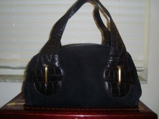 Donald J Pliner Black Leather Hobo Handbag