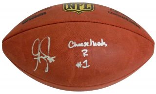 Greg Jennings signed NFL official duke game football with Cheeseheads
