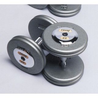 90 lbs Pro Style Cast Dumbbells in Gray Set of 2 Chrome Set of 2 HFD