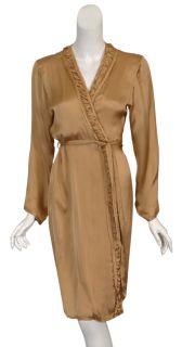 Donna Karan Golden Silk Sleepwear Robe Large 12 14 New