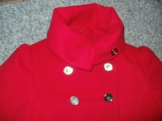 Next Girls Smart Winter Wool Look Red Coat Lovely Design Age 7 8 Years