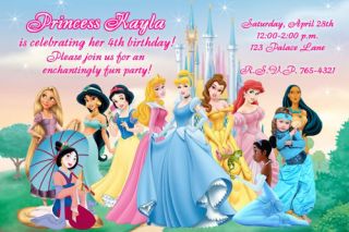  Disney Princess Photo Birthday Party Invitation   15 DESIGNS