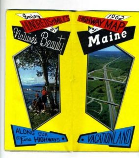 1962 Highway Map of Maine Vacationland Natures Beauty